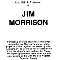 Jim Morrison Will