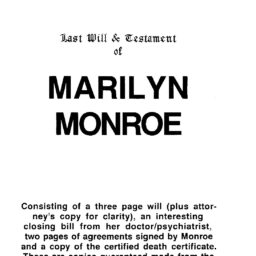 Marilyn Monroe Will